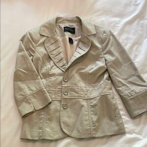 White House Black Market Tan Blazer with Button Details